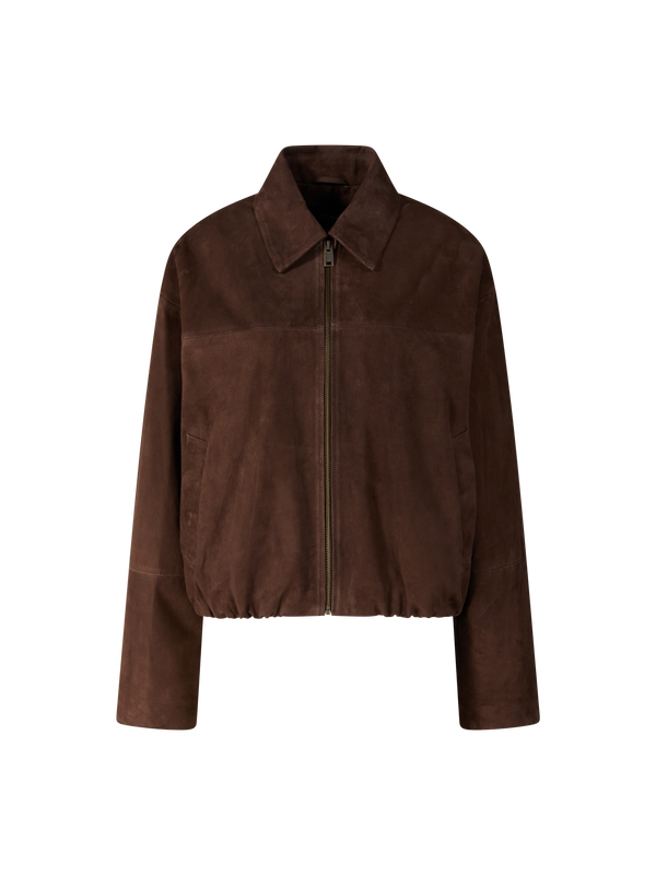 Velourslederjacke 'Loua' Dunkelbraun