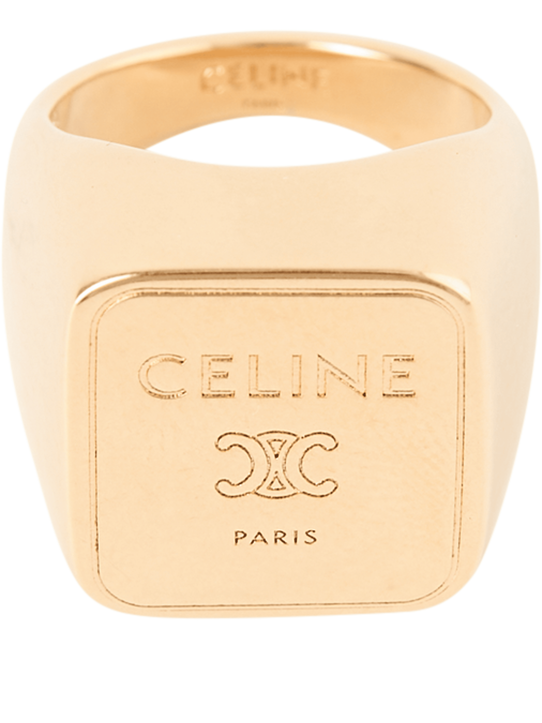 Celine Ring 'Square Signet' Gold, Produktansicht – UNGER.DE