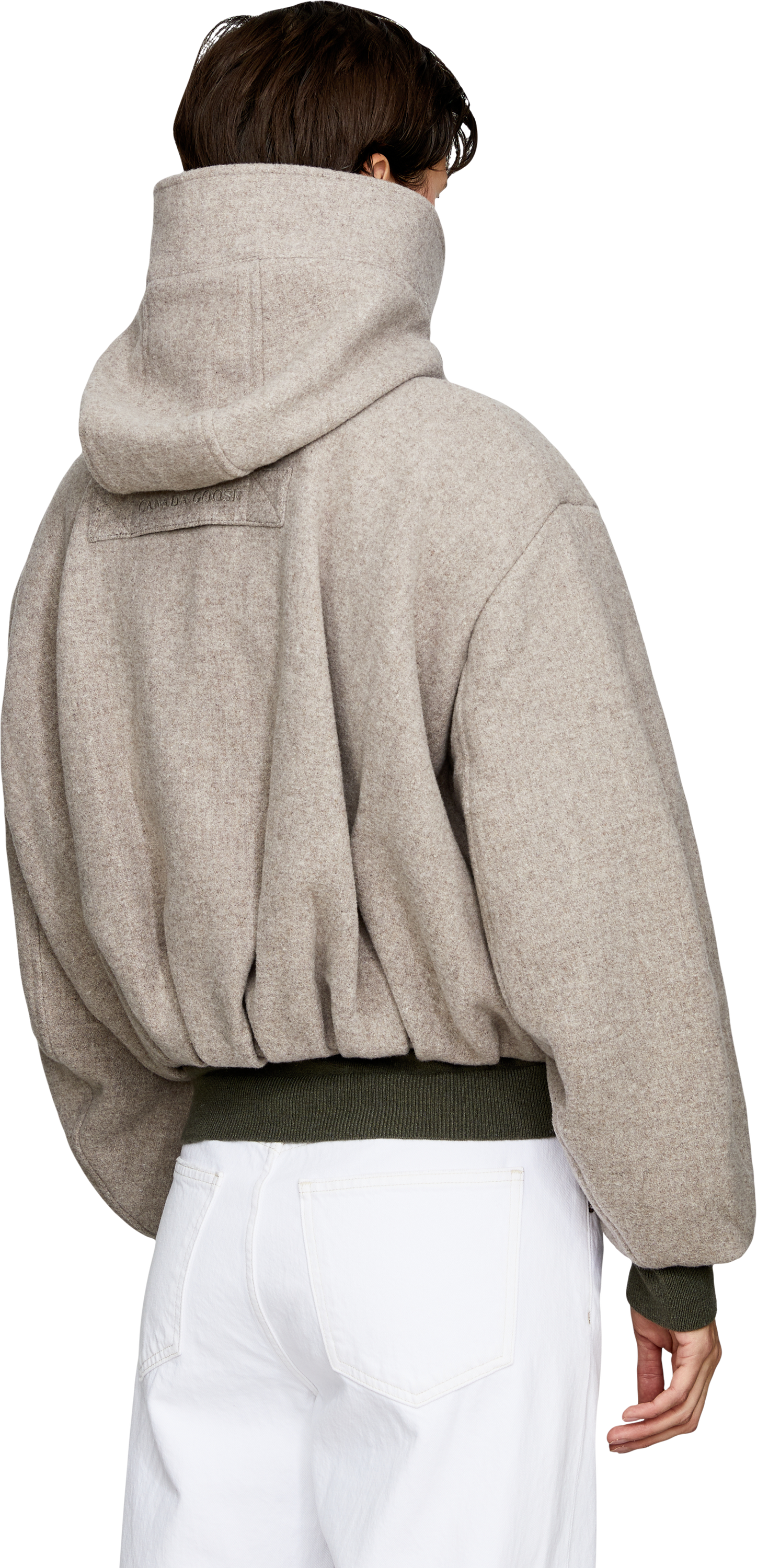 Canada Goose Chilliwack Bomberjacke aus Wolle Hellgrau Meliert, Rückansicht – UNGER.DE