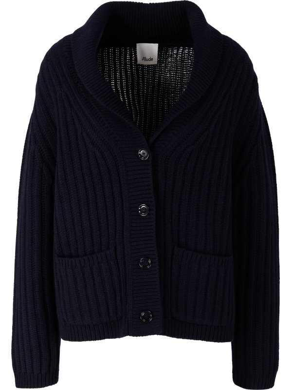 Cashmere-Strickjacke Marineblau