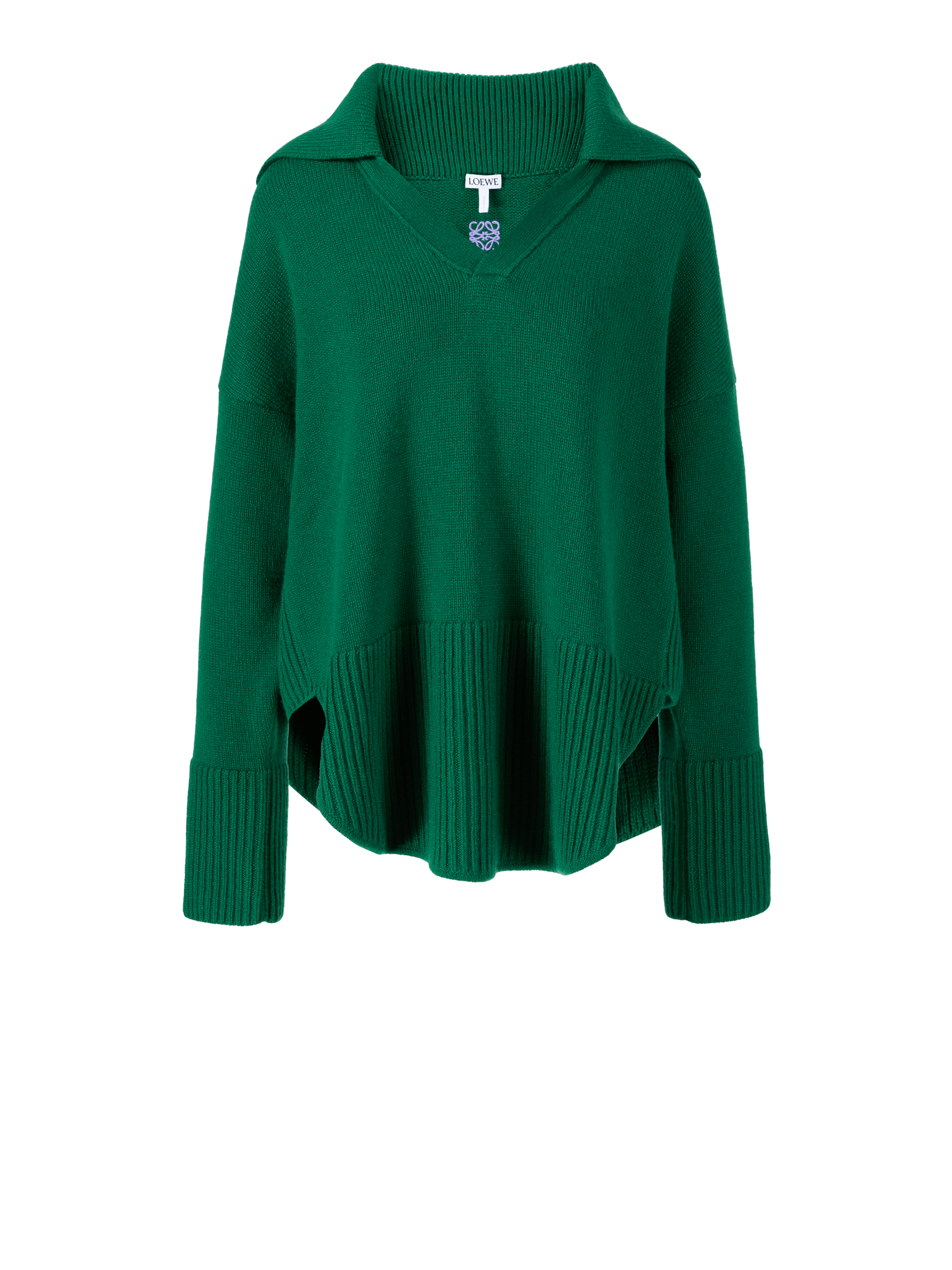 Cashmere polo jumper green 