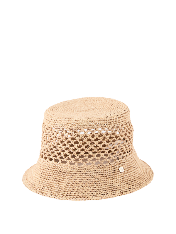 Raffia bucket hat 'Hana' beige