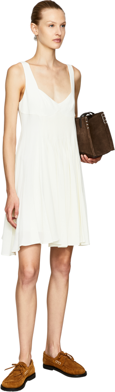 Plissiertes Minikleid 'Babydoll' Crème