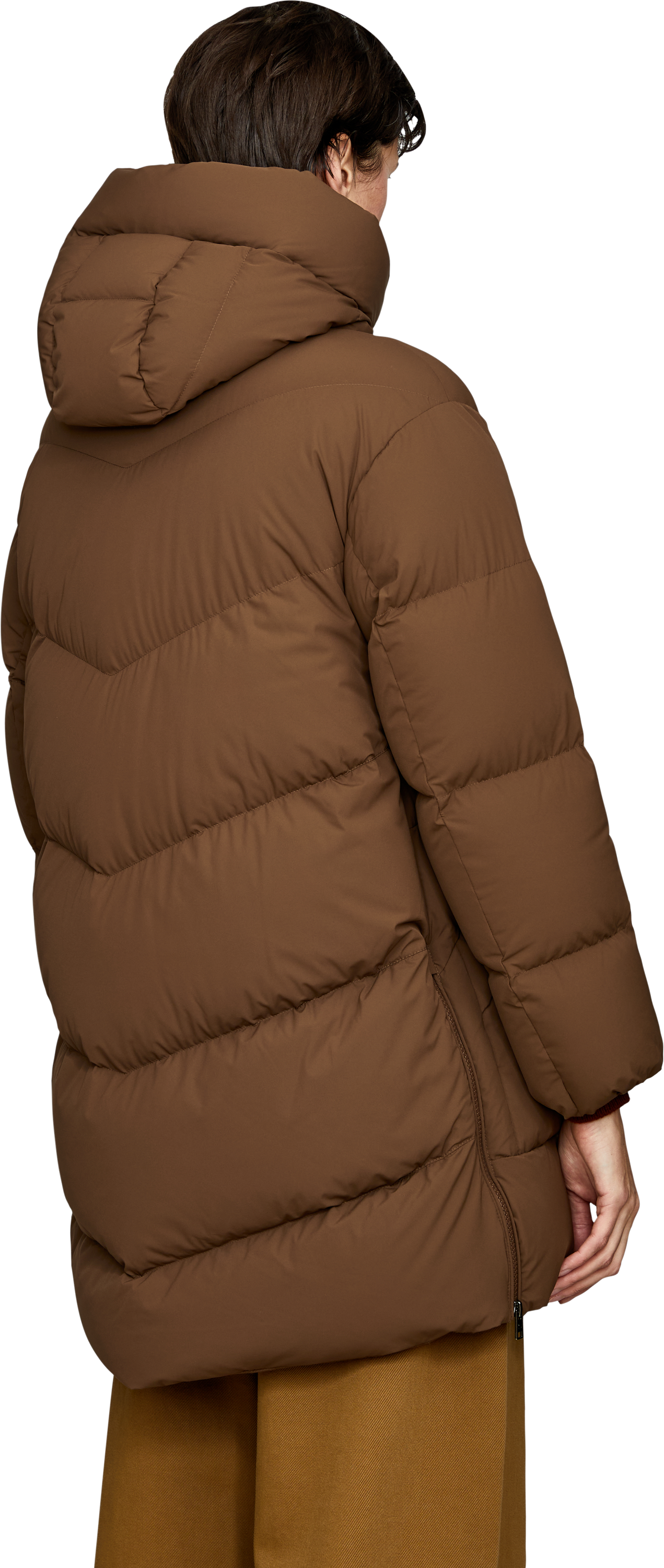 Woolrich Parka 'Madison' mit Steppung Braun, Rückansicht – UNGER.DE