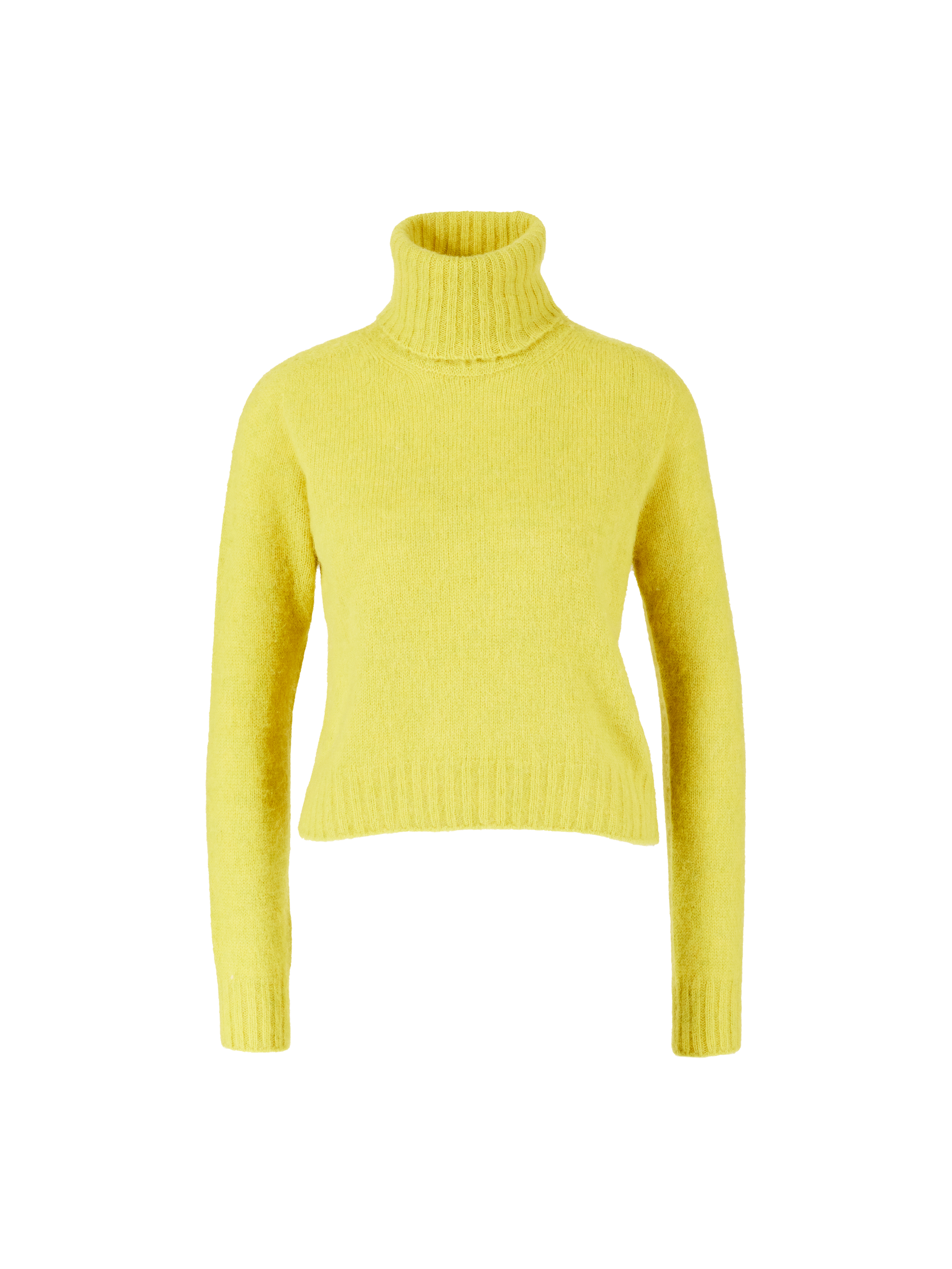 Rollkragenpullover aus Wolle Gelb