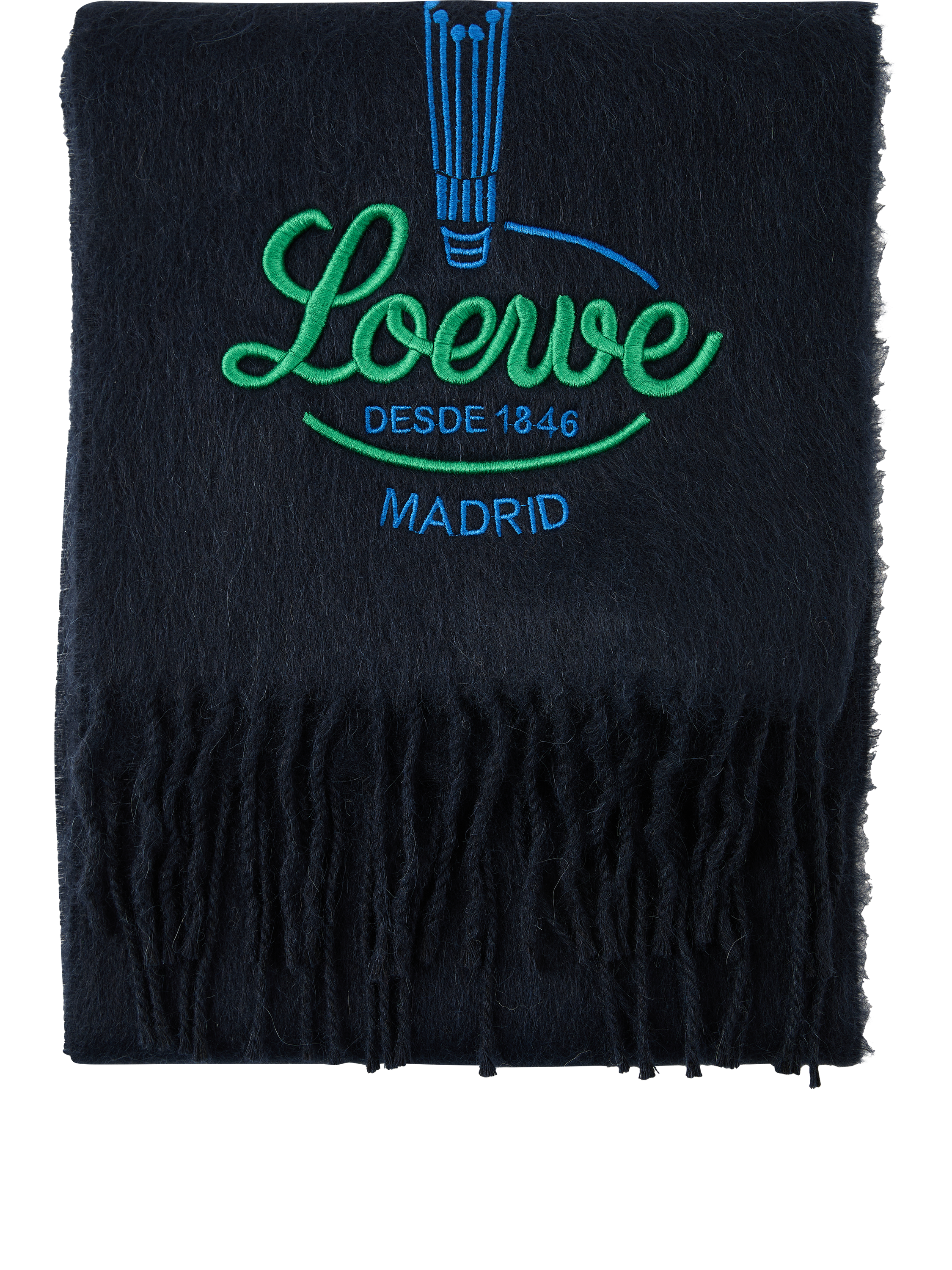 LOEWE Schal aus Alpaka und Wolle Marineblau, Produktansicht – UNGER.DE