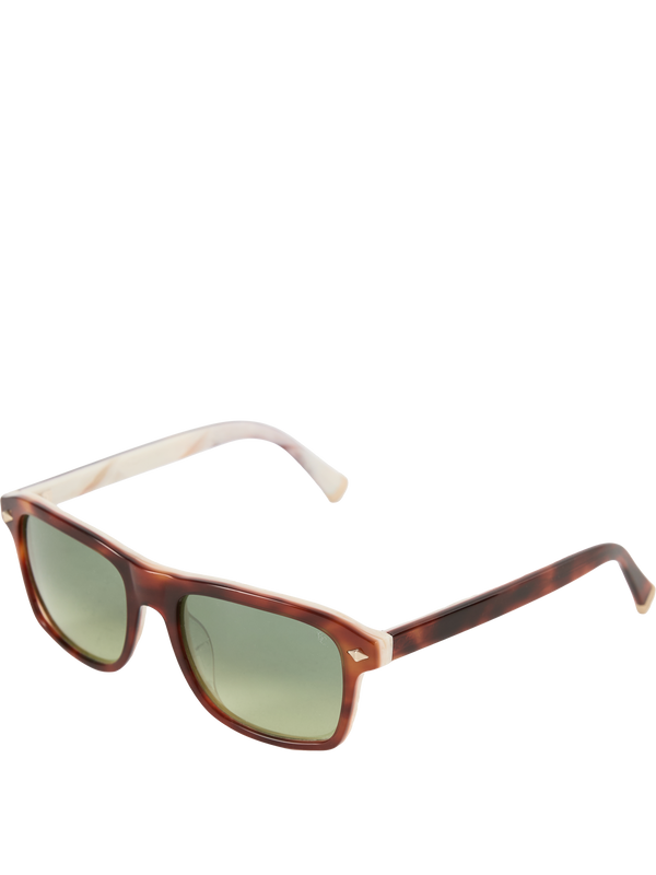 Rechteckige Sonnenbrille mit Schildplatt-Optik Grün/Braun