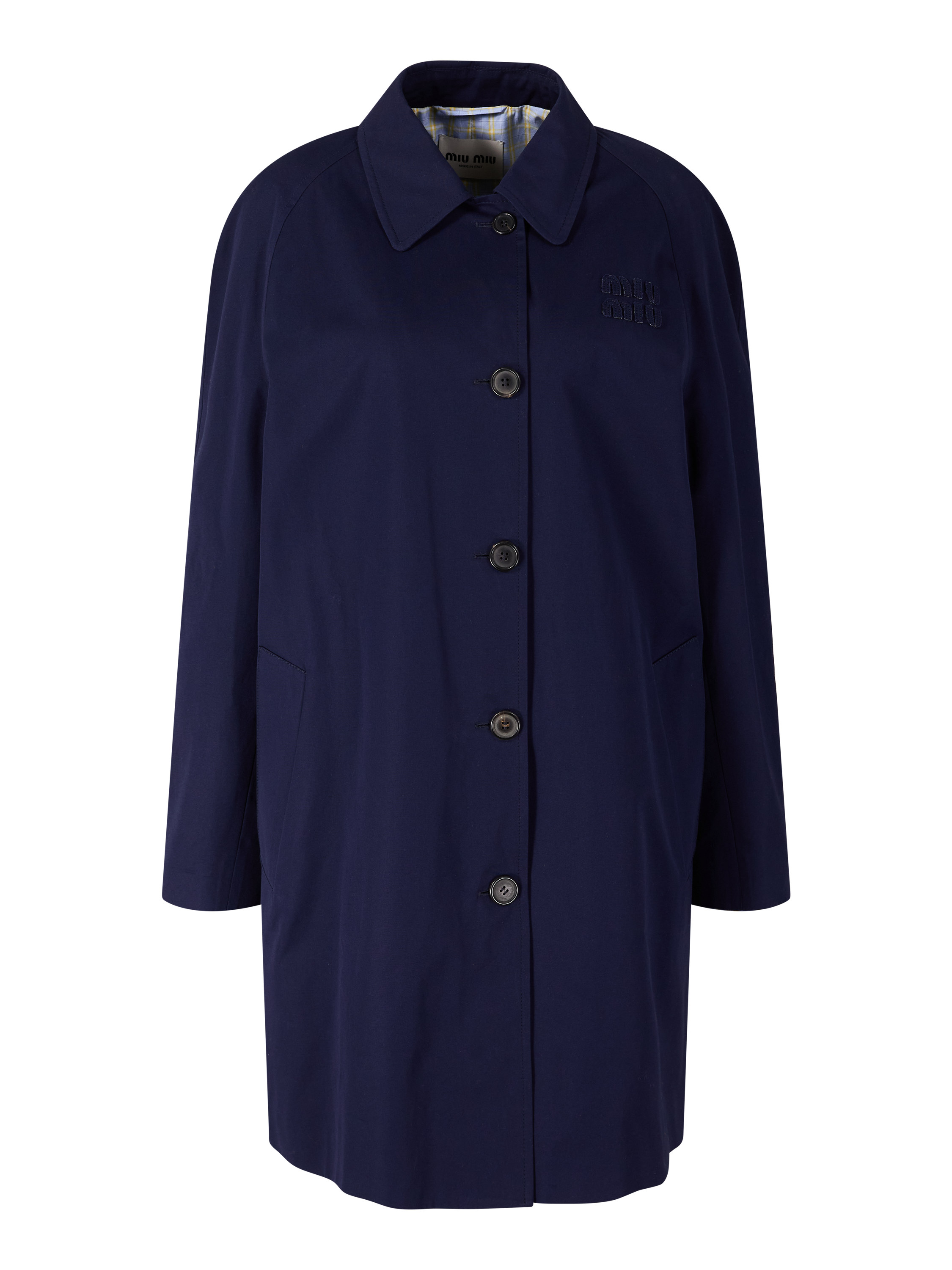 Mantel aus Popeline Marineblau