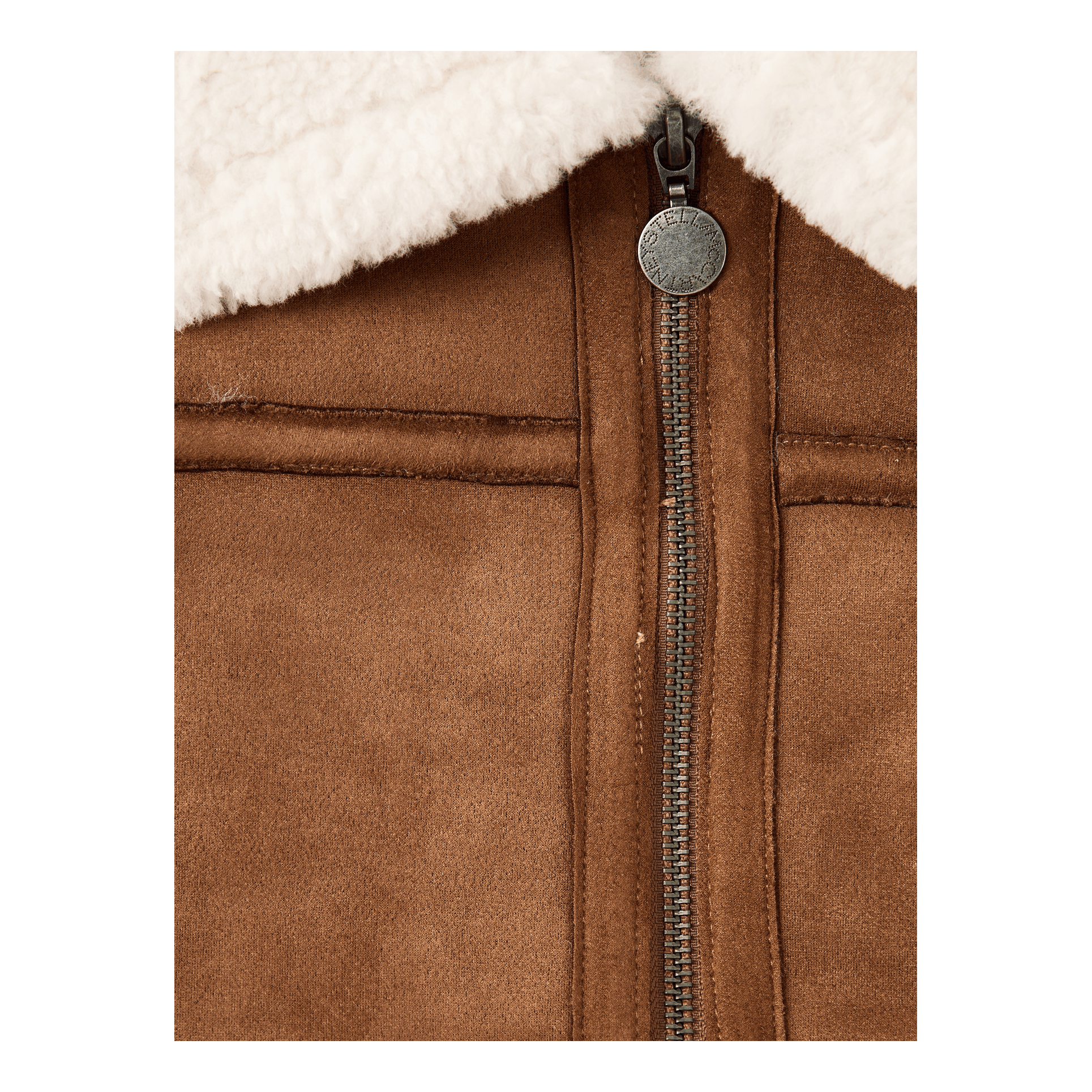 Stella McCartney Kids Jacke mit Teddyfleece Braun, Frontansicht – UNGER.DE