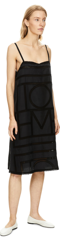 Seidenkleid 'Monogram' Schwarz