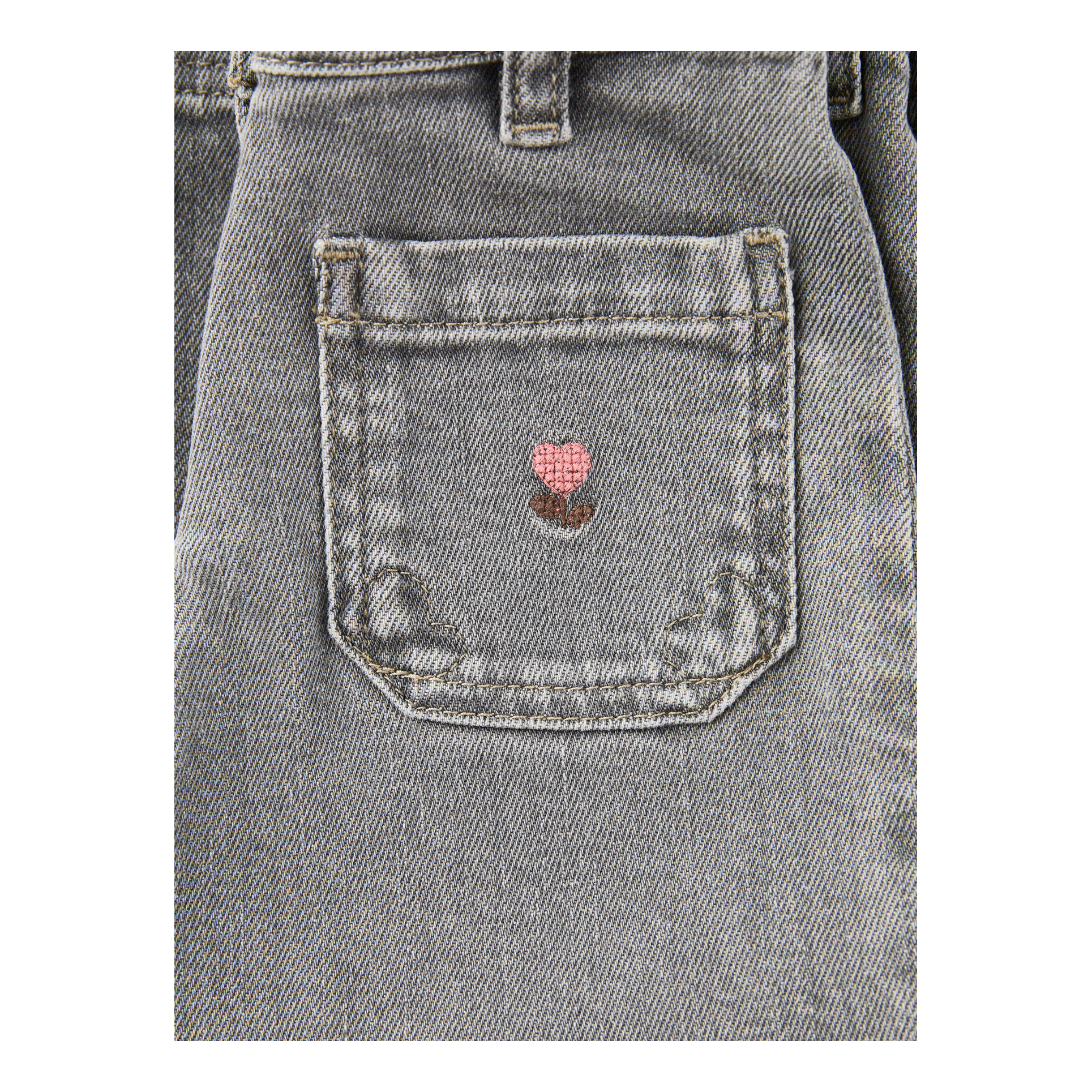 Bonton Wide-Leg Jeans 'Lakiko' Grau, Frontansicht – UNGER.DE