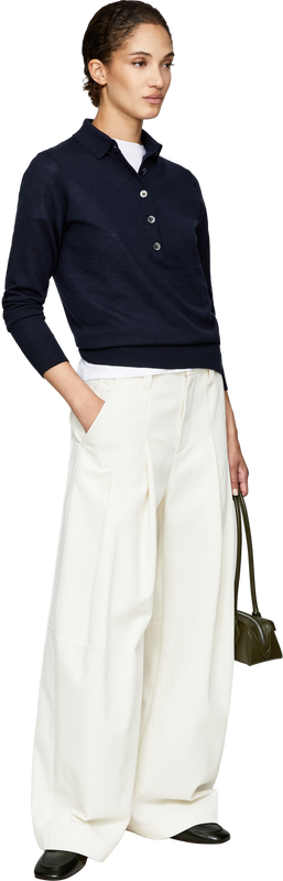 Woll-Cashmere-Pullover 'The Silk Polo' in Midnight