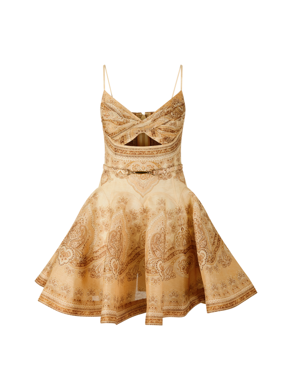 Minikleid 'Luna Twist' mit Perla-Paisley-Muster Beige