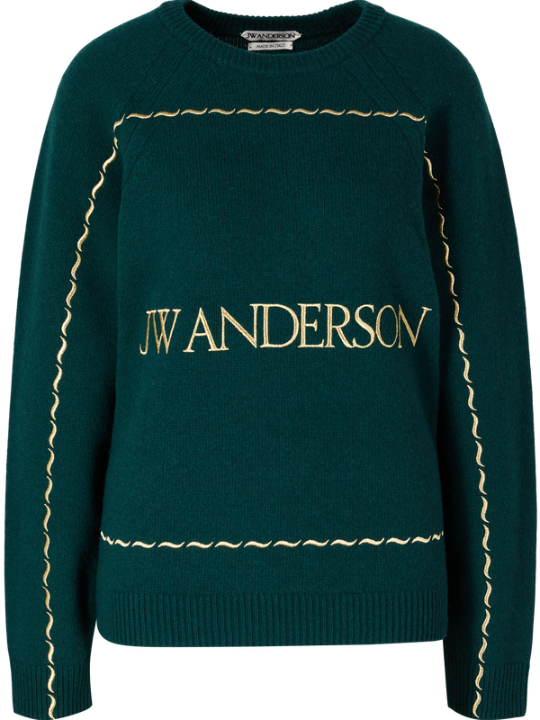 Wollpullover 'Logo' Grün