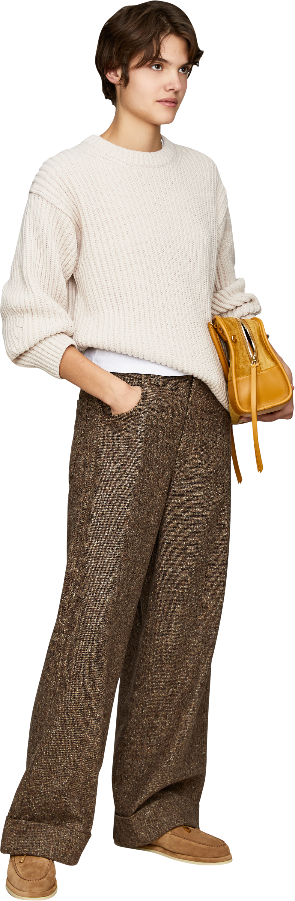 Iris von Arnim 'Pamy' Alabaster cashmere jumper, Modelview – UNGER.DE