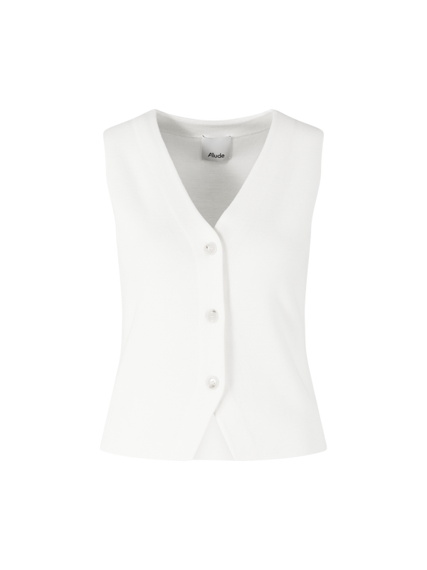 Strickweste aus Wolle Crème