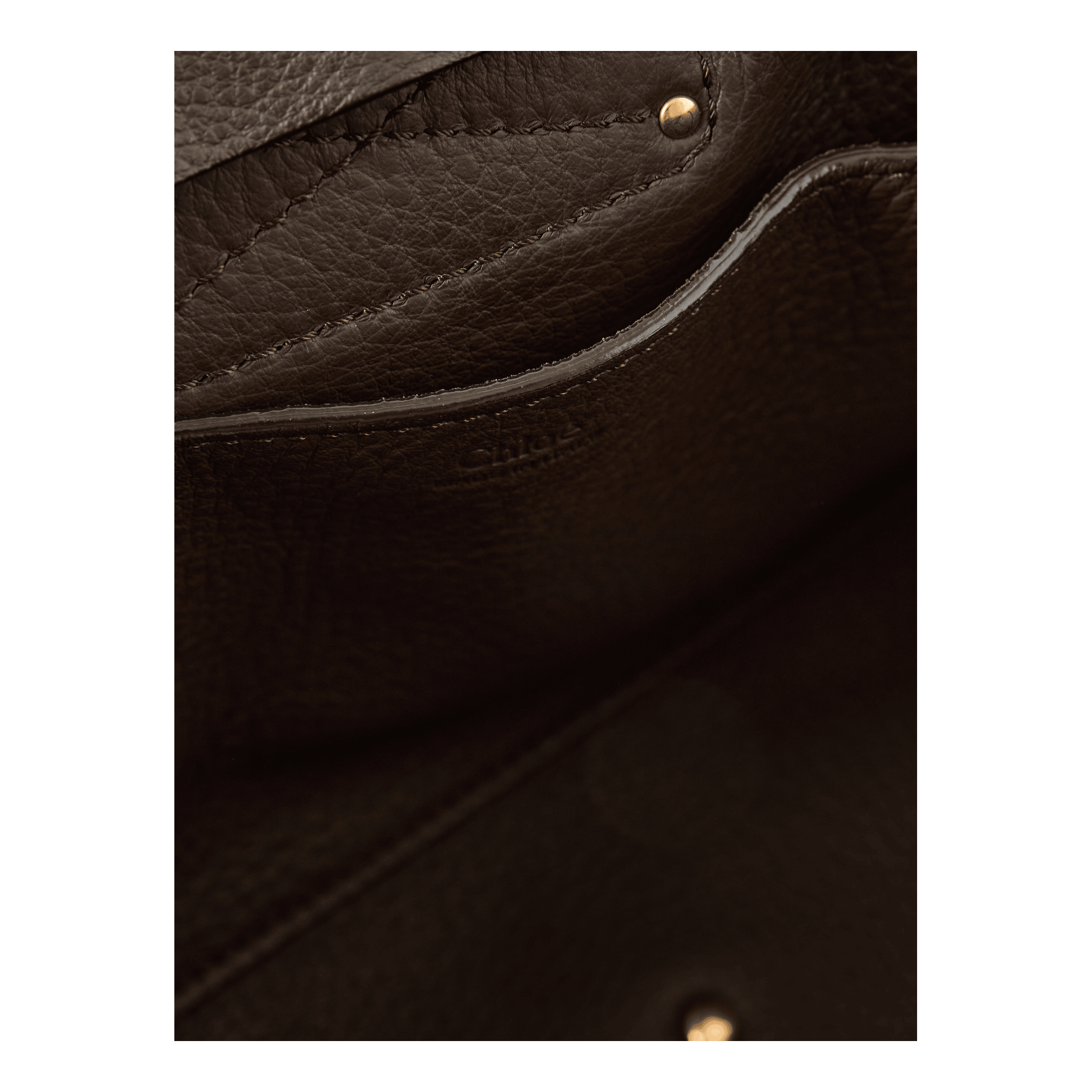 Chloé Schultertasche 'Paddington' aus Veloursleder Kohl Brown, Detailansicht – UNGER.DE