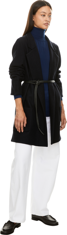 Long cashmere blazer, dark blue