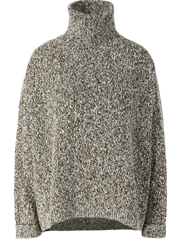 Oversized Rollkragenpullover aus Cashmere Moosgrün