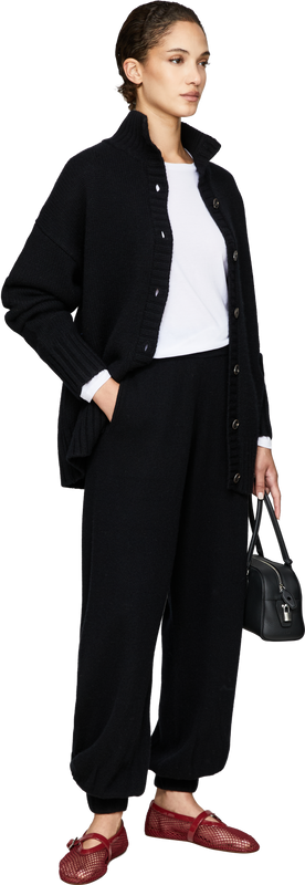 Cashmere-Hose mit Ballonbein Black