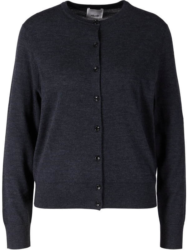 Strickjacke aus Schurwolle Anthrazit