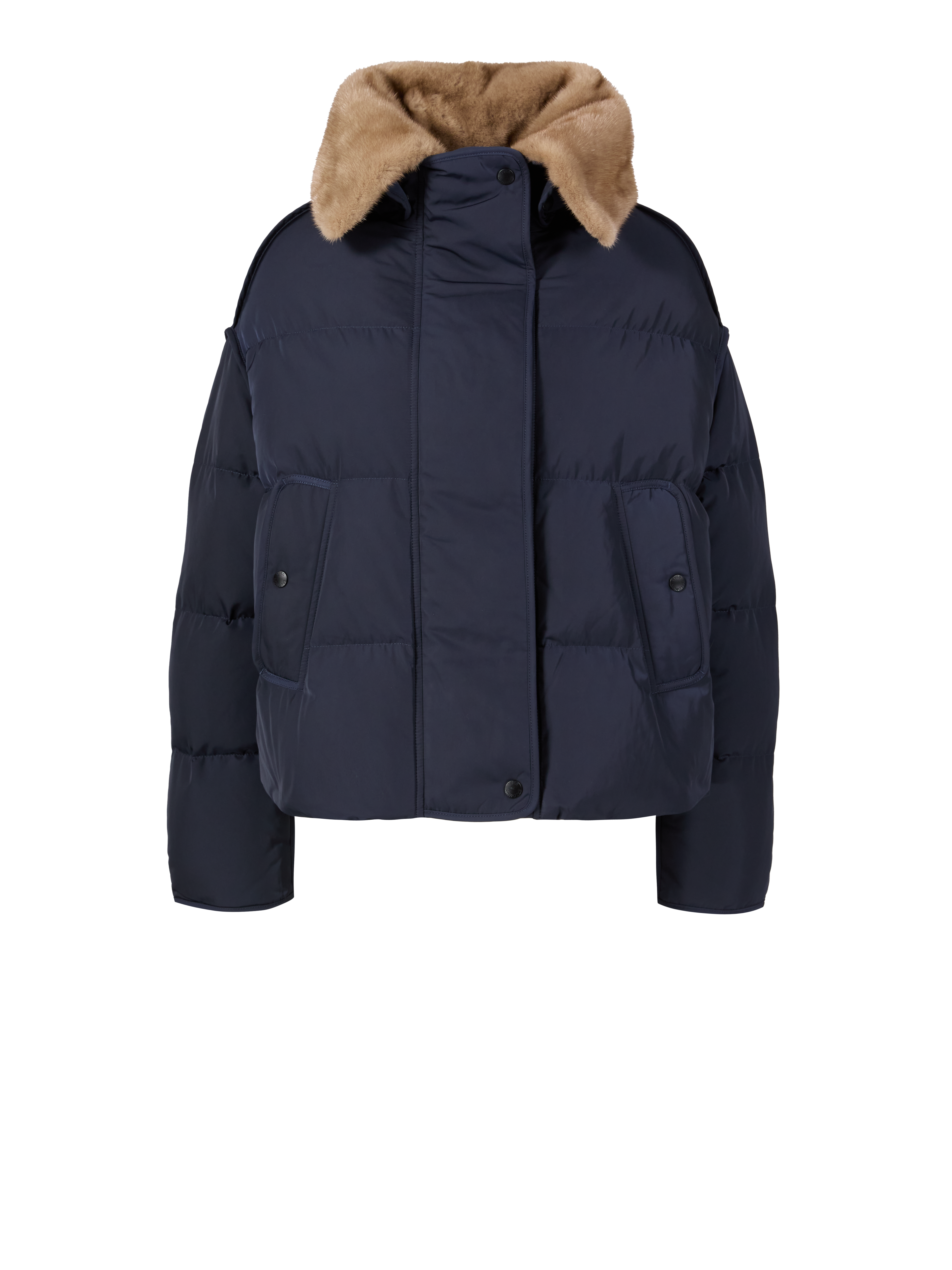 Daunenjacke mit Nerz Marineblau