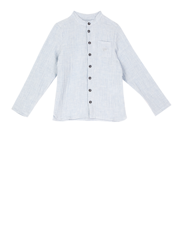 Baumwollhemd Hellblau