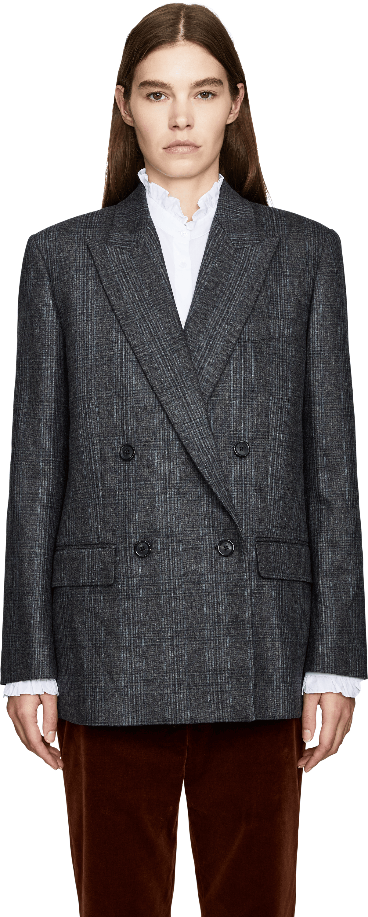 NILI LOTAN Oversize-Blazer 'Leston' aus Schurwolle Grau, Frontansicht – UNGER.DE