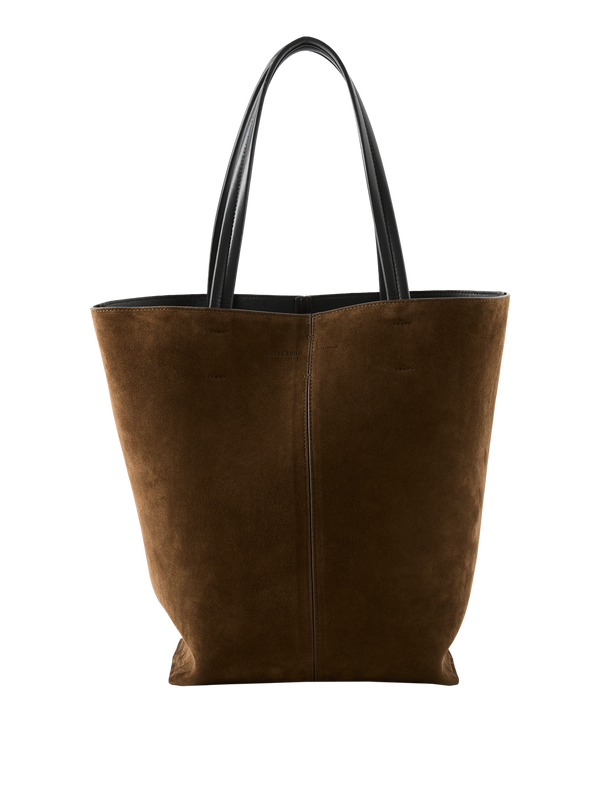 Shopper 'Pot Cabas' aus Leder Army Silver
