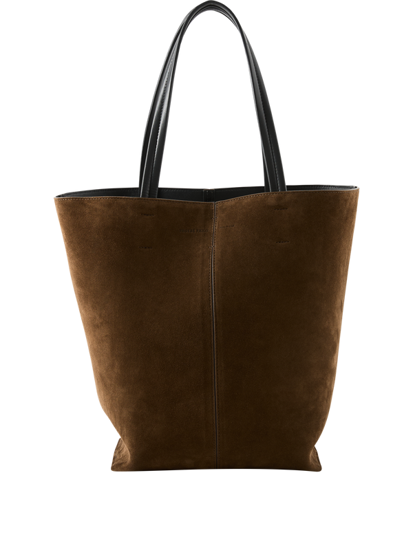 'Pot Cabas' shopper bag in calfskin, Army Silver