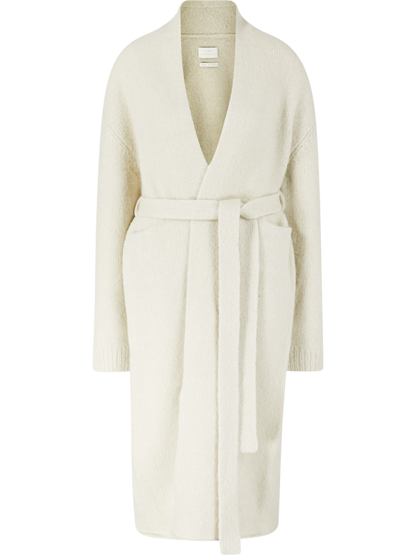Alpaca wool knitted coat 'Loft' Cream