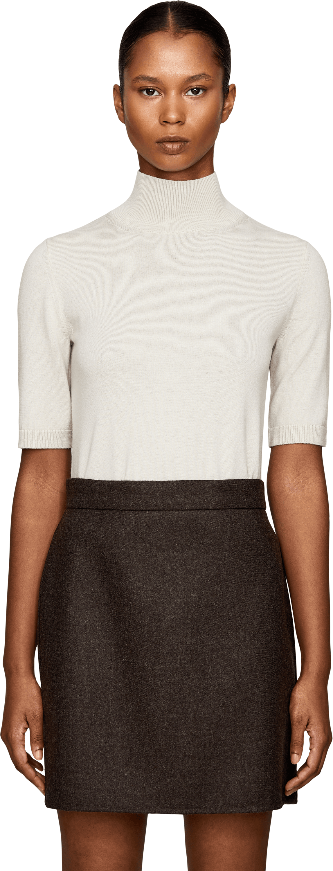 Max Mara Wollrock 'Acinoso' Dunkelbraun, Frontansicht – UNGER.DE