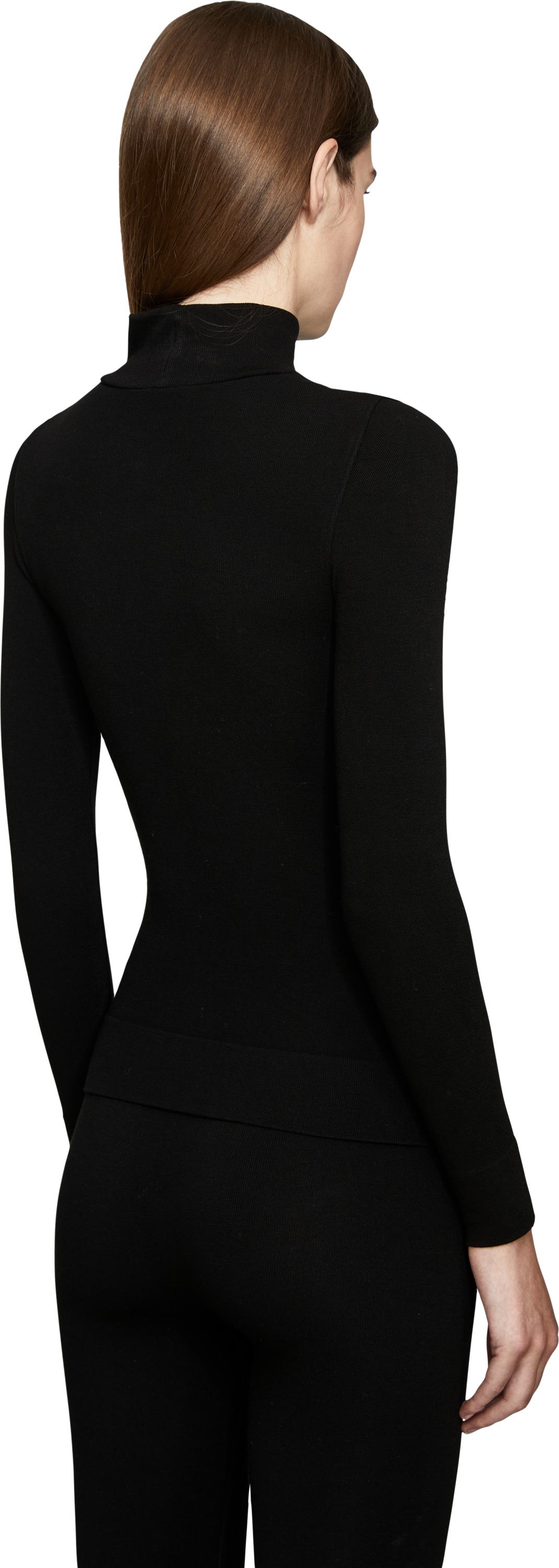 TOTEME Jersey-Rollkragenpullover 'Compact' Schwarz, Rückansicht – UNGER.DE