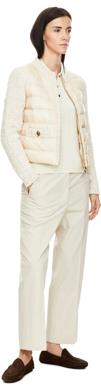 Gepolsterte Strickjacke mit Reißverschluss Rosé