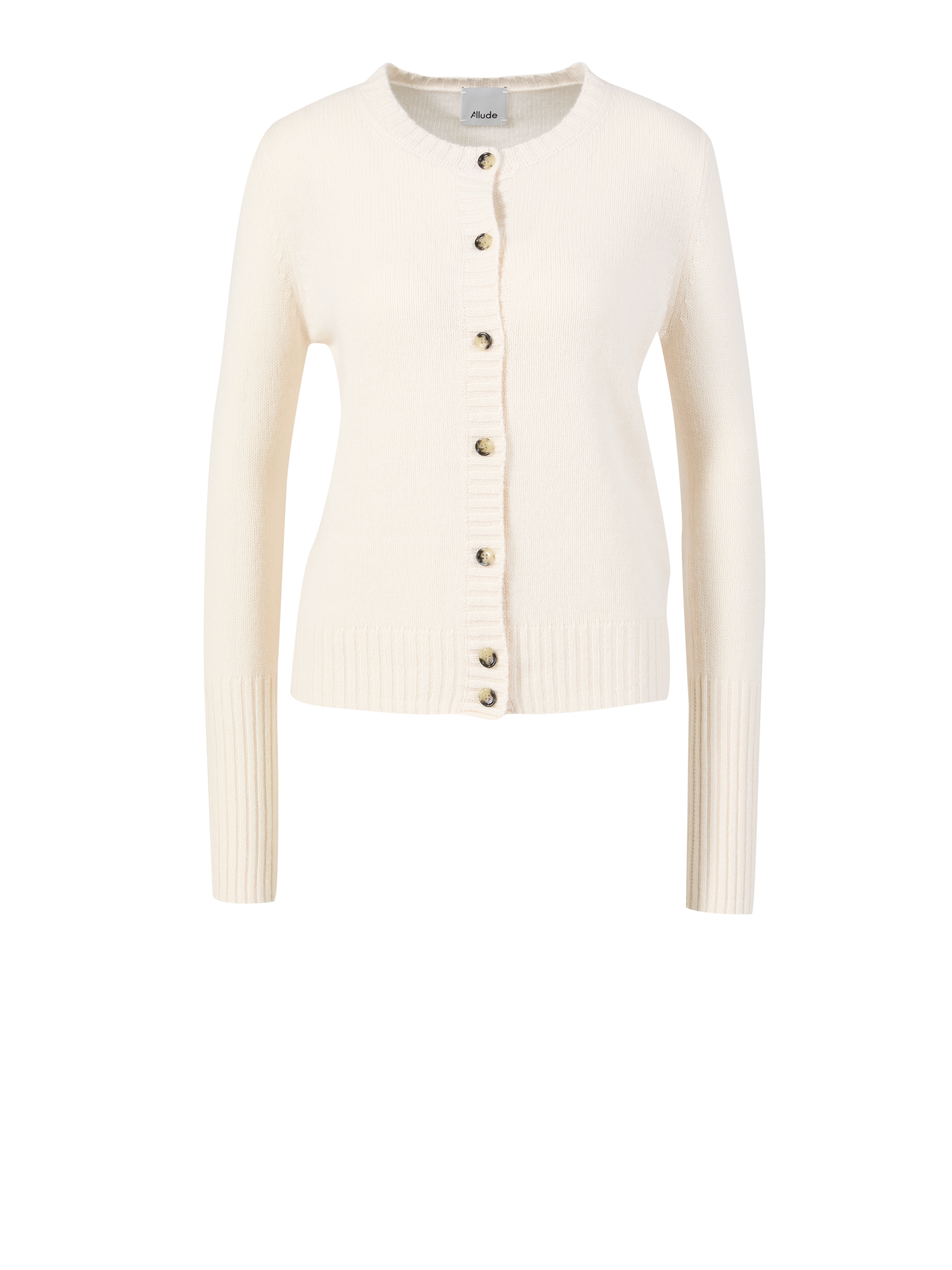 Cashmere-Strickjacke Crème