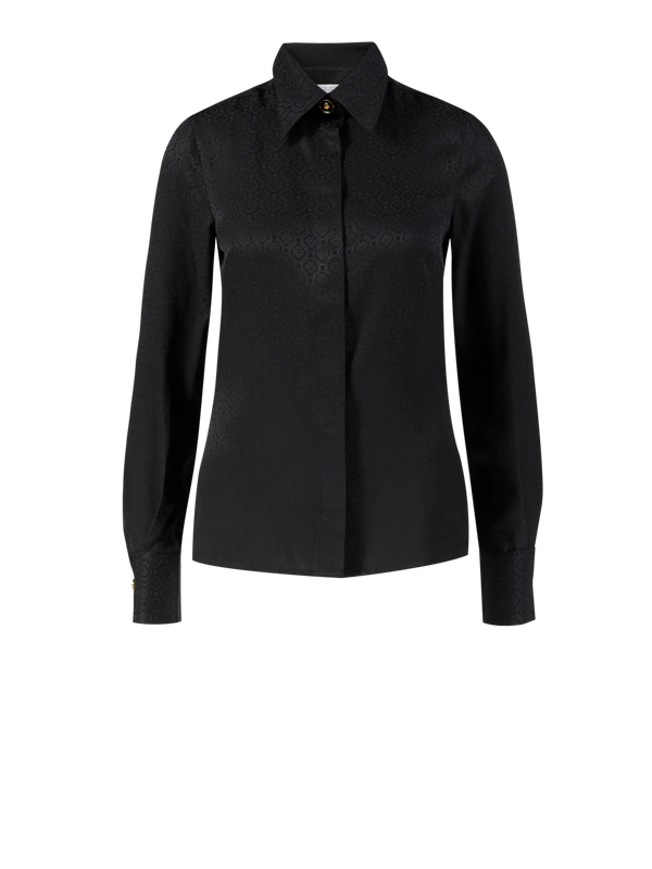 Seidenbluse mit Monogram Schwarz