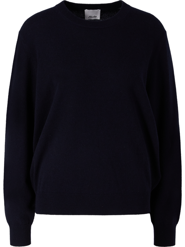 Cashmere-Pullover mit Rundhalsausschnitt Marineblau