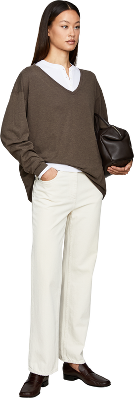 'Birket' long-sleeved T-shirt, brown