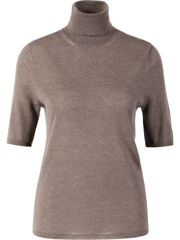 'Rockdale' short-sleeved cashmere jumper in taupe