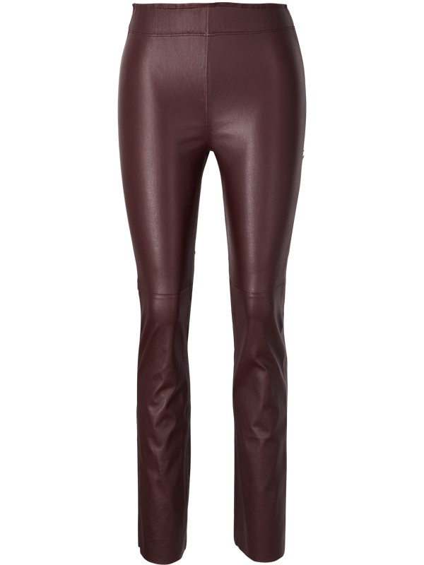 ‘Philine’ Burgundy lambskin trousers