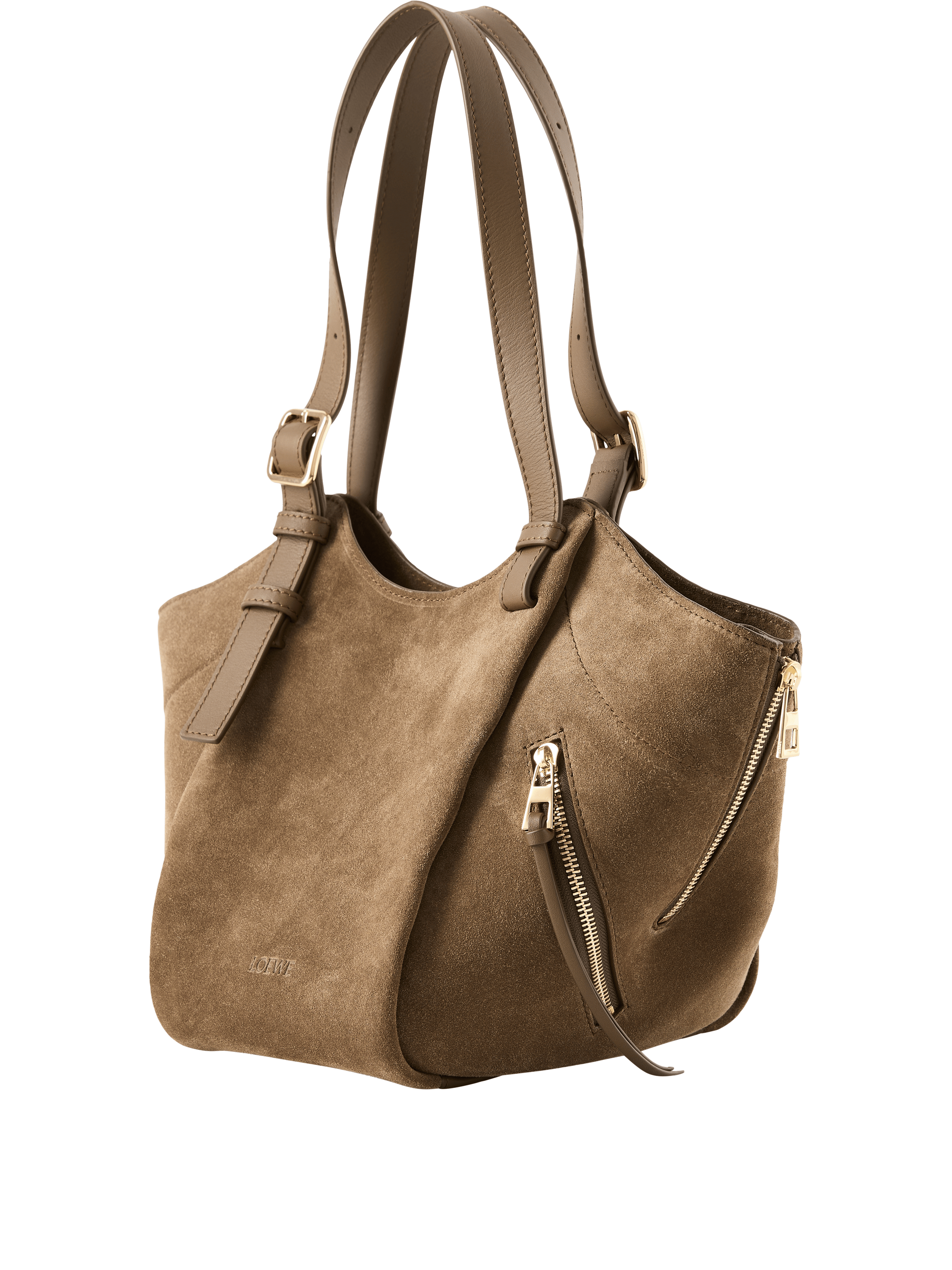 LOEWE Handtasche 'Hammock Flip Medium' Brownish Green, Frontansicht – UNGER.DE