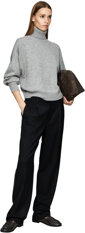 Wollhose mit Monili Perlen Schwarz