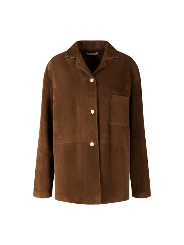 Velourslederhemd 'Janine' Braun