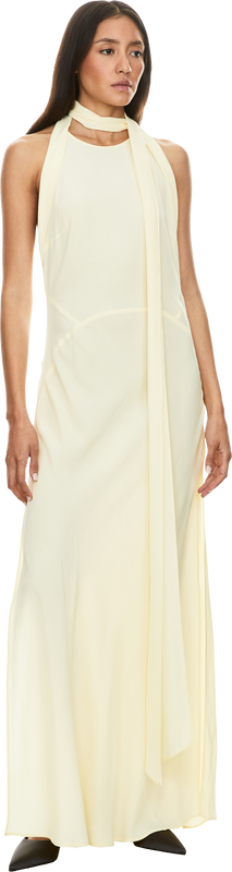 Maxikleid mit Neckholder-Ausschnitt Gelb