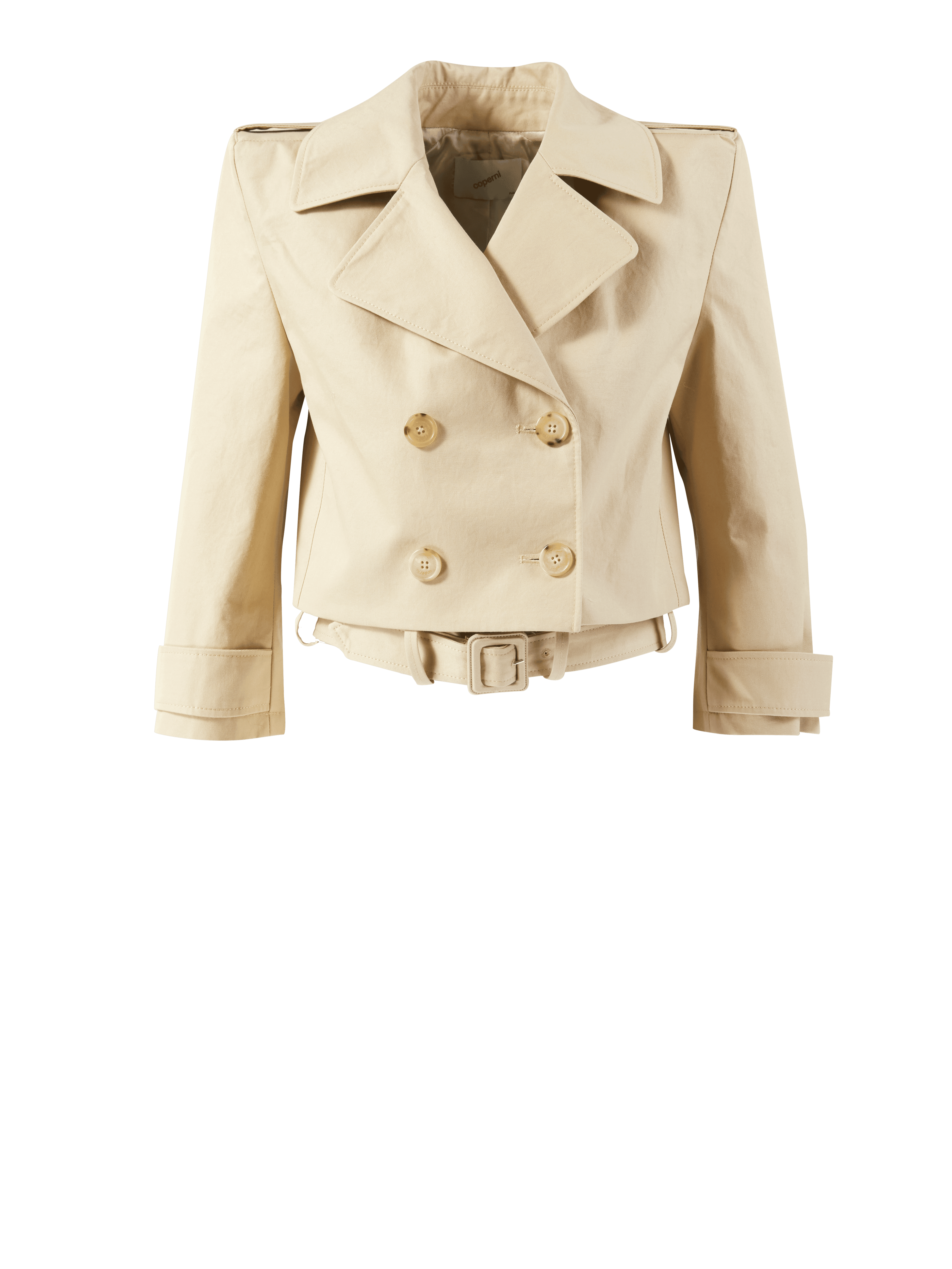 Trench-Jacke mit Schulterpolster Beige