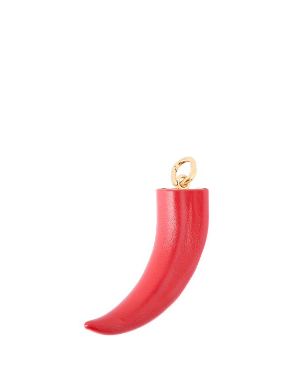 Anhänger 'Horn' aus Lammleder Rot