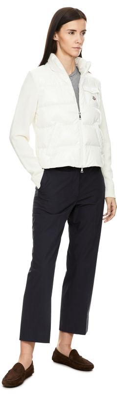 Wattierte Strickjacke aus Wolle Beige