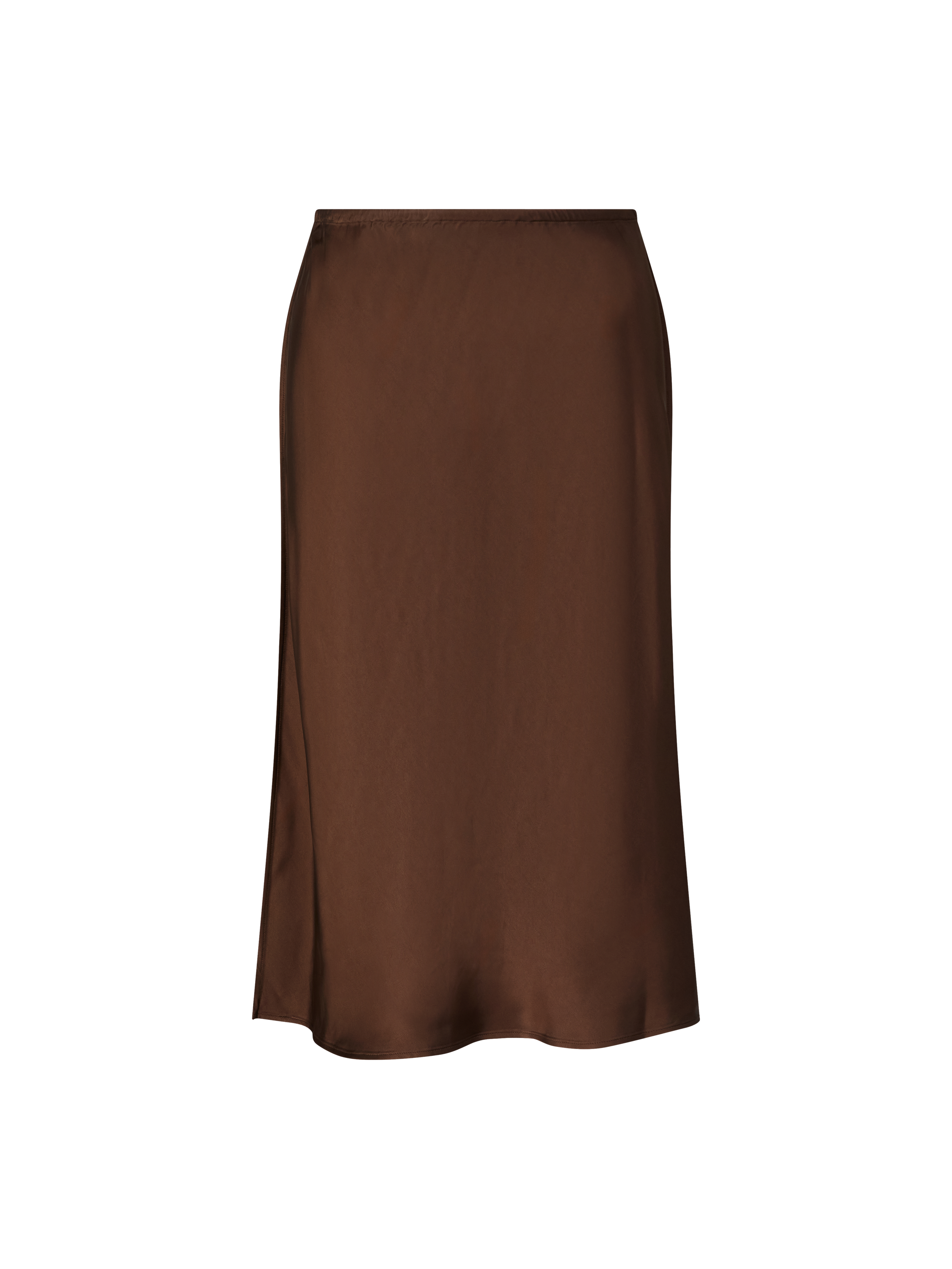 Midirock aus Satin Dunkelbraun