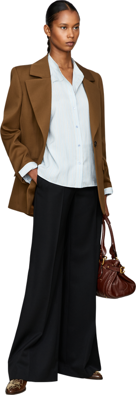 Fitted woollen jumper brown