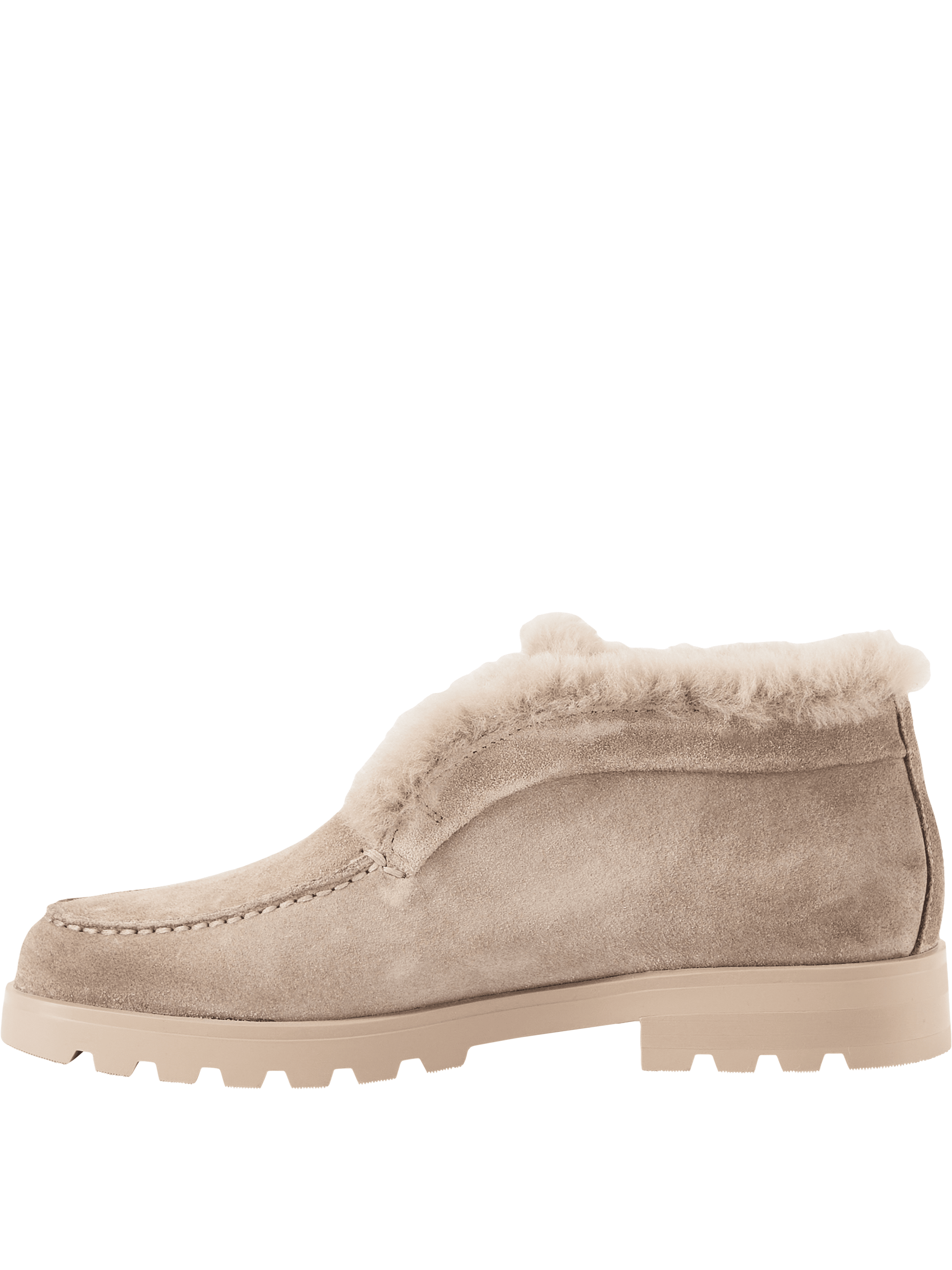 Santoni Loafer aus Veloursleder Taupe, Frontansicht – UNGER.DE